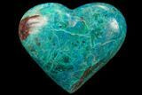 Polished Chrysocolla Heart - Congo #83332-1